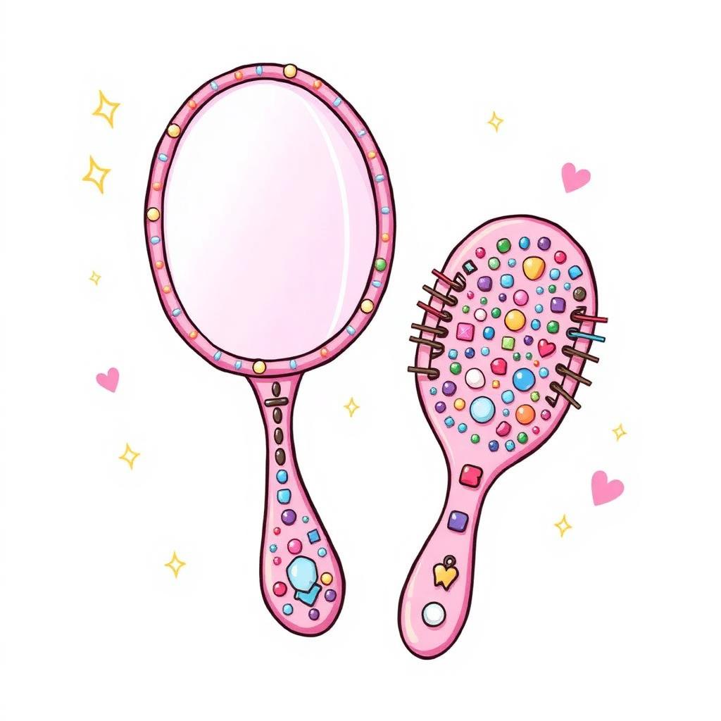 Hairbrush & Mirror Bedazzling Cart